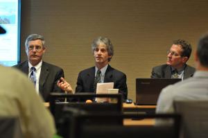  Panelists Jim Anderson, left, Steve Zansberg and Jeff Roberts at the Feb. 21 FOI session during the CPA convention. CREDIT:  Thomas Cooper of Lightbox Images