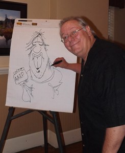 Drew Litton shows off his craft for a crowd at Denver Press Club. 